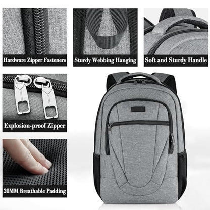 BIKROD 45L Extra Large Travel Laptop Backpack for Men and Women, Carry on Back Pack Fit 18.4 IN Laptop, Grey, Gift - color: Grey, size: 18.4 Inch