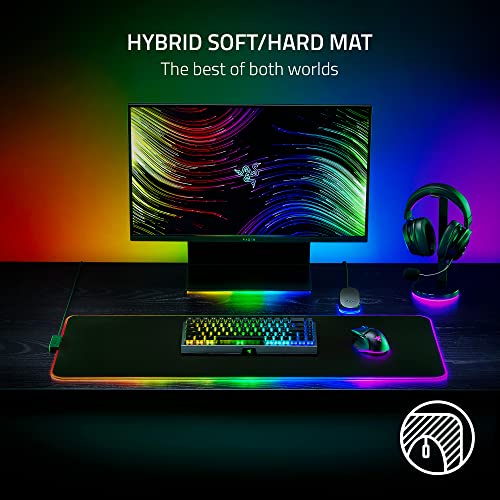Razer Strider Chroma Hybrid Gaming Mouse Mat with Chroma RGB | Hybrid Soft/Hard Mat, 19 Razer Chroma RGB Lighting Zones, Warp and Water-Resistant, Anti-Slip Base, Seamless Edges - color: Chroma, size: 16.1L x 37W inches
