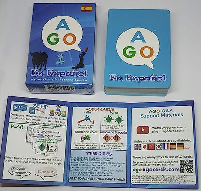 AGO en Español 1 Spanish Learning and Conversation Card Game for Beginners - style: AGO En Espanol level 1