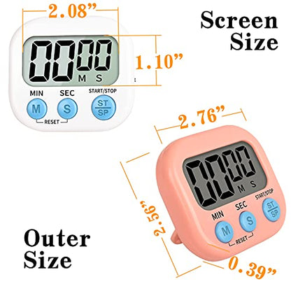Digital Kitchen Timer for Cooking, Multi-Function Electronic Timer, Big Digits Loud Alarm Strong Magnetic Backing, Classroom Timers for Teachers - color: White