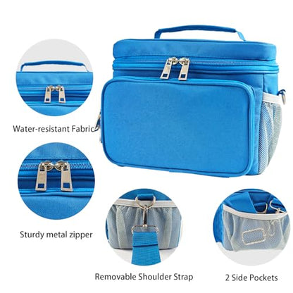 Travel Carrying Case Compatible with Yoto Player Bluetooth Speaker and Headphone Accessories, Card Holder Holds up to 80 Cards with Shoulder Strap, Bag Only (Blue) - color: Blue