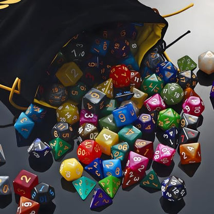 Coyeekn 30-Set DND Polyhedral Dice with Storage Pouch | 210 Total Polyhedral Dice, 7 Per Set, 30 Complete Dice Sets (D4-D20), Great for D&D, MTG & Tabletop RPG Games - color: 30set-210pcs