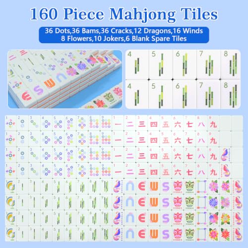 American Mahjong Set, 160 Orange Melamine Tiles (1.2”) - color: B-orange