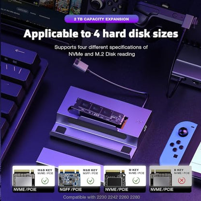 GKI Steam Deck Dock with M.2 SSD, 7-in-1 Docking Station for ROG Ally & Legion Go, 4K HDMI, Gigabit Ethernet, 100W PD Charging, Handheld Gaming Dock