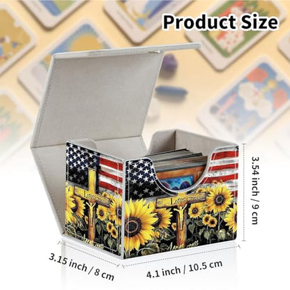 Stylish MTG Deck Box for 110+ Cards, Magnetic Commander Deck Case with Bonus Game Card Pouch, Durable Storage for TCG and Sleeved Magic Cards, American Flag - color: American Flag