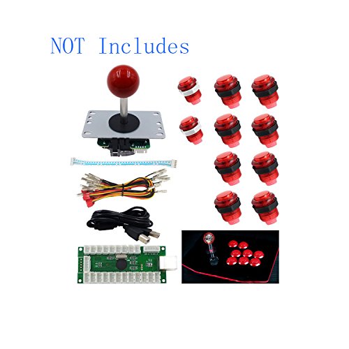 2-Player LED USB Encoder to Arcade Joystick and LED Arcade Buttons for PC, MAME and Retro Pie - color: sanwa