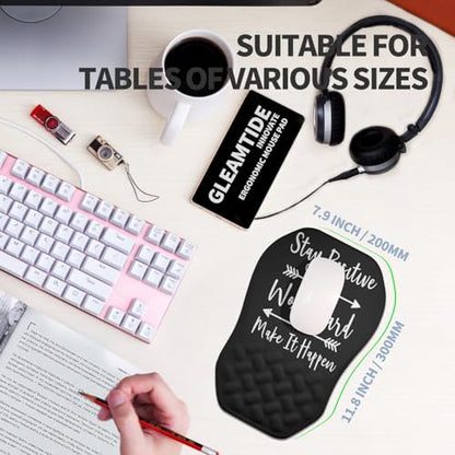 Ergonomic Raised Mouse Pad Wrist Support with Bilateral Slope Memory Foam Mousepad for Wrist Rest and Carpal Tunnel Pain Relief 11.8x7.9〃Inspirational Quotes - color: Inspirational Quotes