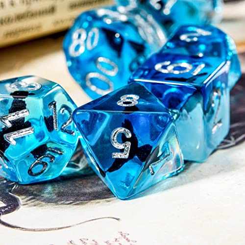 Cusdie 7-Die DND Dice, Polyhedral Dice Set Filled with Animal, for Role Playing Game D&D Dice (Eagle) - color: Eagle