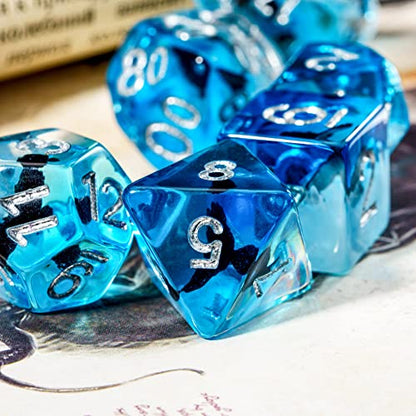 Cusdie 7-Die DND Dice, Polyhedral Dice Set Filled with Animal, for Role Playing Game D&D Dice (Eagle) - color: Eagle