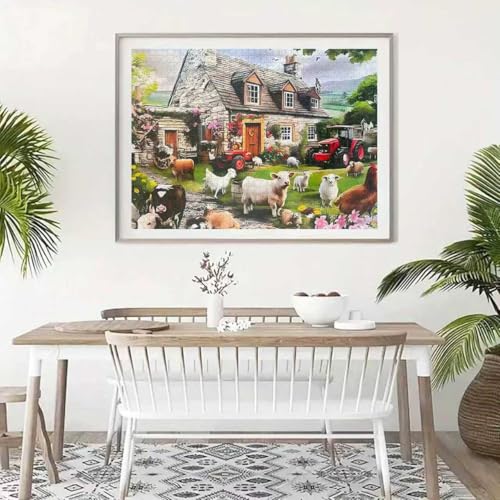 Farm Animal 1000 Piece Puzzle for Adults,Puzzles for Adults 1000 Pieces,Hard Difficult and Challenging Mosaic Jigsaw Puzzles Toy Games 1000Pieces 27.5 X 19.7inch - color: Farm Animal