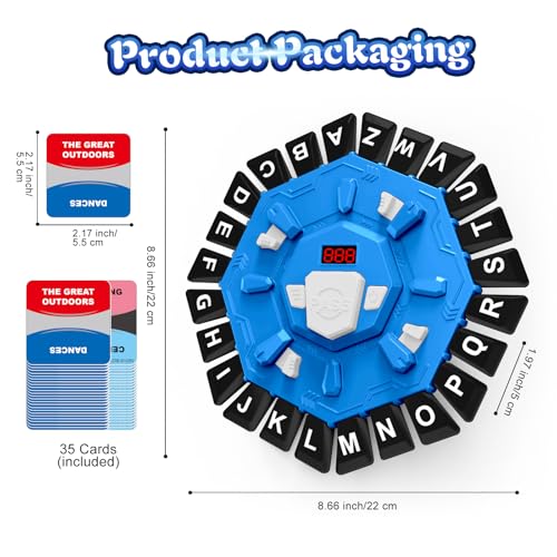 Family Board Word Games for Kids & Adults with Display Timer, Fast Paced 24-Letter Learning Party Card Game with 2 Modes & 220 Topics, Kids Xmas Birthday Gifts for Boys Girls