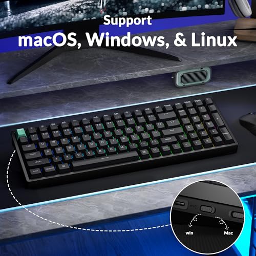 Keychron K4 HE 96% Wireless Hall Effect Keyboard with Number Pad, Rapid Trigger Magnetic Switches, QMK Launcher, 2.4GHz/Bluetooth/Wired, Mac & Windows, Aluminum Frame, Black (Shine-Through) - color: Standard Version Black