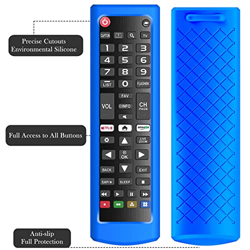 Case for LG TV Remotes, Remote Cover for LG Smart TV Remote Control AKB75095307 AKB75375604 AKB74915305 Original, Replacement Silicone Skin Sleeve Blue - color: Blue