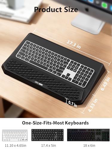 2-in-1 Ergonomic Keyboard Stand with Wrist Rest, Comfy Keyboard Riser Holder with Massage Design, Black - color: Black