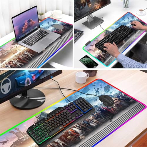 XXL Large Gaming RGB Mouse Pad The Chosen One Custom Desk Pad,Mousepad with Anti-Slip Rubber Base,Stitched Frame Mouse Mat,Portable Desk Mat for Computer Keyboard Mice Laptop & PC,31.5X15.7 Inch - color: Pattern(rgb1)