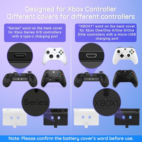 KEKUCULL Dual Dock Charging Station Compatible with Xbox Series X/S, Xbox One/One X/One S Controllers, Efficient Xbox Controller Charger with 2 * 1100mah Rechargeable Controller Battery Packs(Black) - color: Black