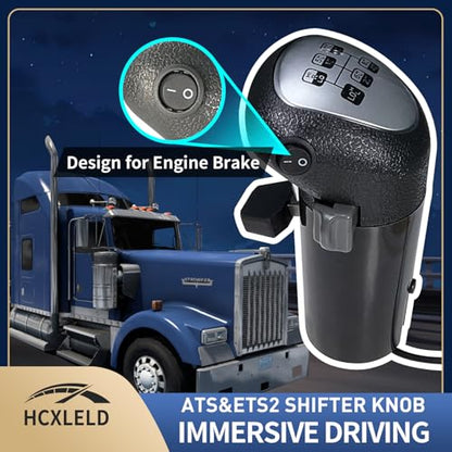HCXLELD USB Truck Simulator Shifter Knob for ATS & ETS2 compatibled with Logitech G25 G27 G29 G920 G923 Thrustmaster TH8A Fanatec SQ Moza PXN or other DIY shifter