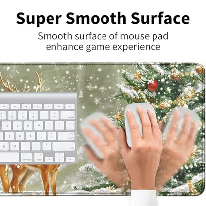 Christmas Deers for MTG & TCG Playmat Mouse Pad,BFDHGQZC 24" x 14" Game Mat for MTG/RPG/CCG Trading Card Game Playmats Table Mat Perfect for Card Games Video Games Computer Office - color: Christmas Deers