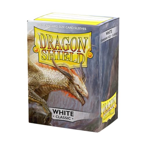 Dragon Shield | Standard Size Card Classic Sleeves | 100 CT - Smooth & Tough Premium TCG Sleeves - Compatible with Pokemon, Flesh & Blood, One Piece & Magic the Gathering | White - color: White