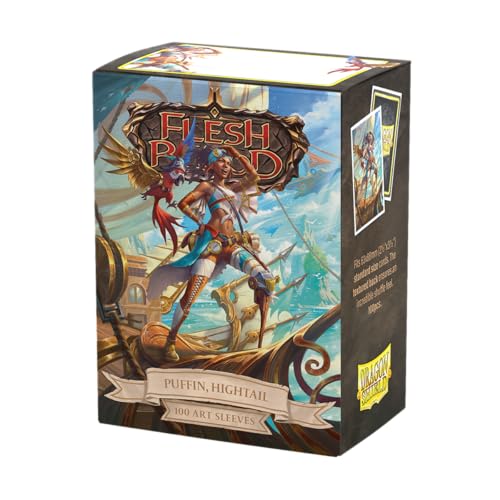 Dragon Shield | Flesh & Blood Art Sleeves | 100 CT - Smooth & Tough Premium TCG Sleeves | Compatible with Pokemon, One Piece & Magic the Gathering | Puffin, Hightail - color: Puffin, Hightail