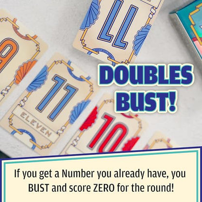 USAOPOLY Flip 7, The Ultimate Blend of Press Your Luck & Strategy, Fast-Paced Addictive Card Game,Quick to Learn & Easy to Teach,Perfect for Game Nights, 3+ Players, Ages 8 & Up, 20 Minutes Play Time