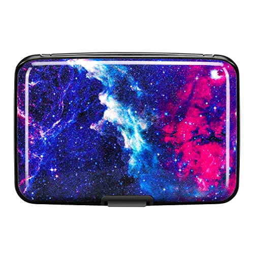 RFID Blocking Credit Card Protector Aluminum ID Case Hard Shell Business Card Holders Metal Wallet for Men or Women (Starry Sky) | RFID Blocking Credit Card Protector Aluminum ID Case Hard Shell Business Card Holders Metal Wallet for Men or Women - color: