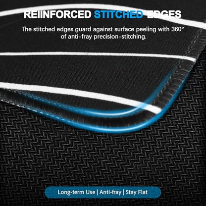 Large Mouse Pad, Waterproof Gaming Mousepad with Non-Slip Rubber Base, Stitched Edges, XXL Computer Long Keyboard Mouse Mat for Gamer, Office & Home, 31.5" x 15.7", Black White Lines - color: Black White Lines, size: 31.5L x 15.7W inches