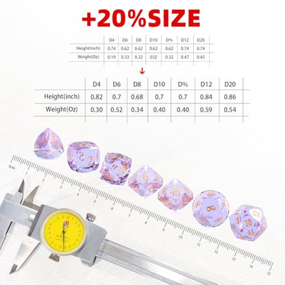 7-Piece Diamond Cut Dice Set for Dungeons and Dragons (D&D) | RPG & Tabletop Games | Premium Gift Box & Durable Design - color: Zs-b