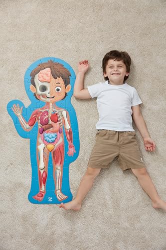 Hape Human Body Puzzle | 60 Oversized Pieces Educational Anatomy Jigsaw, Wooden Organs, for Children 4+ Years