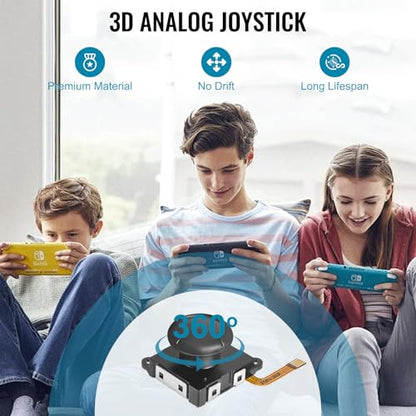 Joycon Joystick Replacement 4 Pack, Switch Joysticks Replacement for Nintendo Switch, Switch Lite & OLED with Thumb Grips, Screws & Spudger by BGYTWEYTD