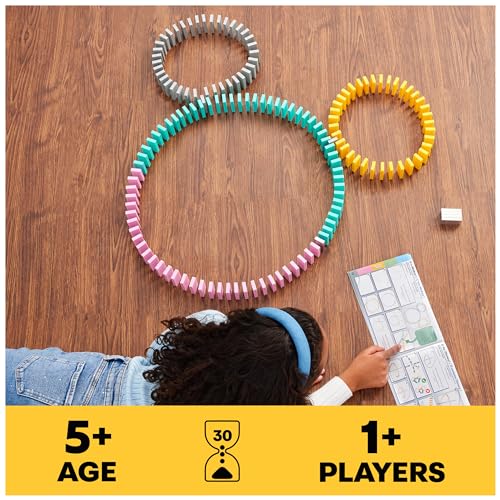 Spin Master Games Disney 100 H5 Domino Creations Classic Game | Design, Build, & Topple, Develops Motor Skills, Create Disney-Inspired Art, Includes 200 Dominoes, 1+ Players, Ages 5+ - style: Disney Dominoes Set