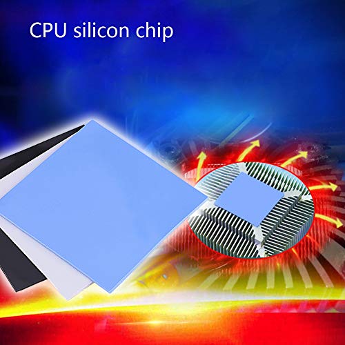 Thermal Pad, Heatsink Cooling Conductive Silicone Pads 100x100x2mm Soft Easy to Apply Black for CPU GPU