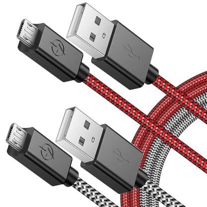PS4 Controller Charger Cable 13FT – Flush Curved Connector Design for Snug Fit - 2 Pack Nylon Braided Long Micro USB Charging Cord Data Sync Wire Accessories for PlayStation Dualshock 4 Controller