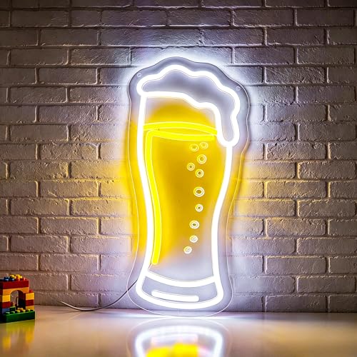 Beer Neon Sign for Wall Decor Dimmable Led Neon Lights for Man Cave Light Up Signs for Boys Game Room Gift Bar Club Decoration USB Powered - color: Beer