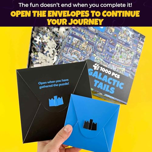 1000 Piece Puzzle for Adults – Jigsaw Puzzles for Adults 1000 Pieces | Galactic Tails Jigsaw Puzzles – Hidden Secrets & Audio Story – Premium Box Packaging – Extra Fun Challenges - color: Galactic Tails
