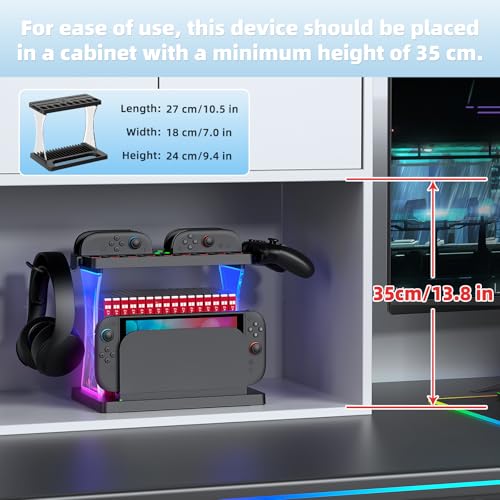 Auarte Switch 2 Accessories Organizer, Charging Dock | 5-In-1 Organizer Base, Holds Dock, 16 Game Card Case, 9 Game Cards Slot, Controller Holder
