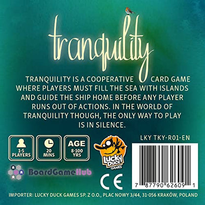 Tranquility Board Game - Set Sail for Paradise in This Silent Cooperative Adventure! Strategy Game, Family Game for Kids and Adults, Ages 8+, 1-5 Players, 15-20 Min Playtime, Made by Lucky Duck Games