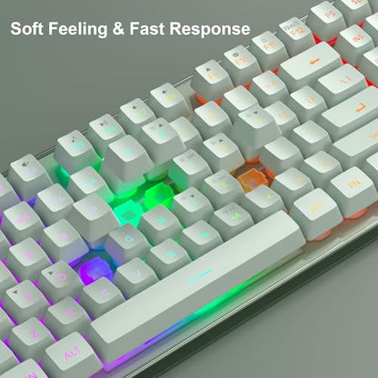 Gaming Keyboard and Mouse Combo, K1 RGB LED Backlit Keyboard with 104 Key Computer PC Gaming Keyboard for PC/Laptop (Green) - color: K1 green