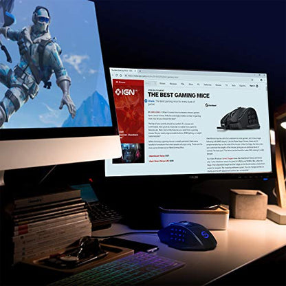 UtechSmart Venus Gaming Mouse RGB Wired, 16400 DPI High Precision Laser Programmable MMO Computer Gaming Mice [IGN's Recommendation] - color: Black