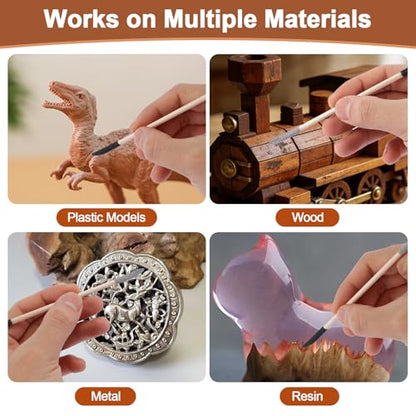 Sanding Sticks 60PCS, 120/280 Grit Double-Ended Sanding Tool for Plastic Models and Wood, Pen-Style Precision Sander for Model Building, Hobby Craft Detailing and Tight Spaces, 5.4 x 0.2 Inch