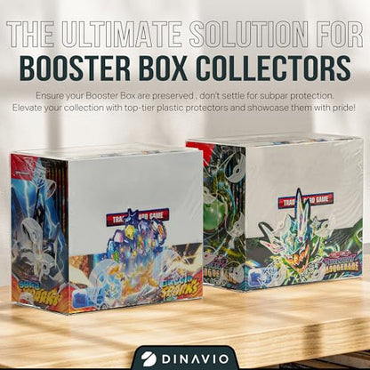 Plastic PKMN Booster Box Protector 5 Pack - Booster Box Case Display Protectors - Compatible with English Modern PKMN Booster Boxes - 0.5mm Thick (Pack of 5) - size: 5 Pack