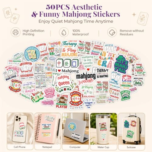 Purple Mahjong Mat for Table & 50PCS Stickers| Carrying Bag, Heavy Floral Mahjong Mats&2 Dices, Noise Reduction Non Slip Foldable, 31.5x31.5 Game Table Cover, for Playing Card, Board Tile Games - color: Purple