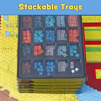 Game Piece Counter Trays (5-Pack); War Game and Board Game Storage Sorting Organizers, Playthos Collection