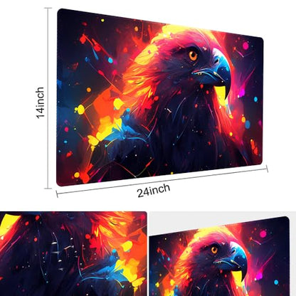 Board Game 14x24in MTG Playmat Compatible for OCG CCG RPG TCG Playmats (A Colorful Eagle) - color: A Colorful Eagle