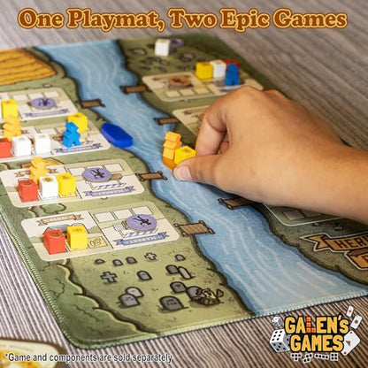 Galen's Games Double-Sided Strategy Playmat, Neoprene TCG Playmat for Heritage Farms and Verdant Arizona, 16x10 Card Game Mat, Soft Playing Card Mat
