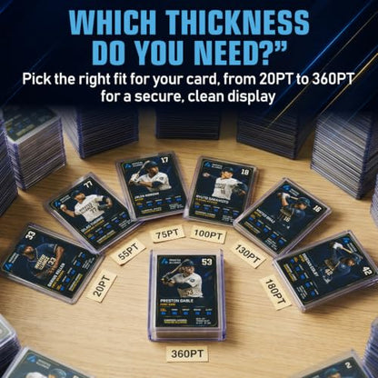 Premium Seamless 20PT - 360PT Thick Top Loaders for Cards | Top Loader Card Holder, Baseball Card Sleeves Hard Plastic, Hard Trading Cards Sleeves, TCG Sports Sleeve Hards, Toploader Clear Plastic. - style: 20PT - 1,000 Count