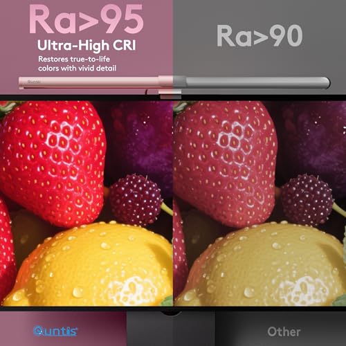Quntis 20" Pink Monitor Light Bar with 15 RGB Modes, Flat & Curved Fits | Eye-care No Glare Ra95 Frontlight with Remote Stepless Brightness & Color Temperature, WFH Gaming Reading, Modern Aesthetic - color: Pink