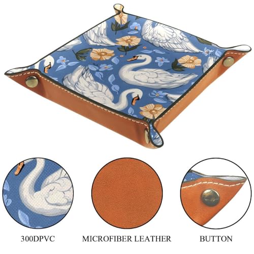 Swans Flowers Dice Tray Dice Rolling Tray Folding Dice Holder for Dice Games, Like RPG, DND and Other Table Games - color: Multi 12