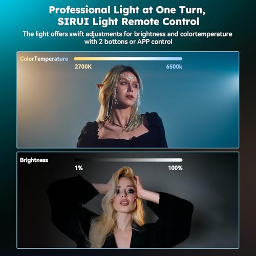 SIRUI C300XII 310W Portable LED Video Light - Ultra Lightweight 0.96kg, App & Bluetooth Control, V-Mount/AC/DC Power, 2700-6500K CCT for Studio/Outdoor - size: C300X II