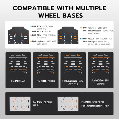 PXN A11 Heavy-Duty Foldable Racing Wheel Stand | Carbon Steel Frame, Height and Angle Adjustable, for V99, V10, VD4, VD6, G29, G920, G923, R3, R5 & More